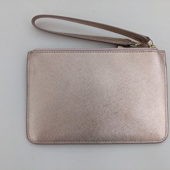 New? EXCELLENT Cond! Kate Spade New York Tinie Laurel Way Rose Gold Wristlet - Picture 8 of 14